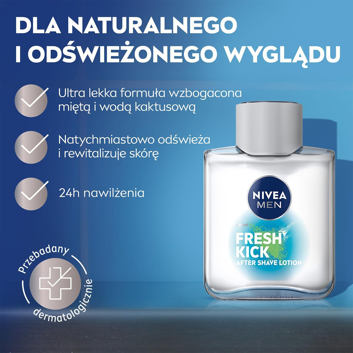 Nivea Men Fresh Kick After Shave Balm 100ml – Menta & Acqua di Cactus – Idratazione Immediata e Rinfrescante