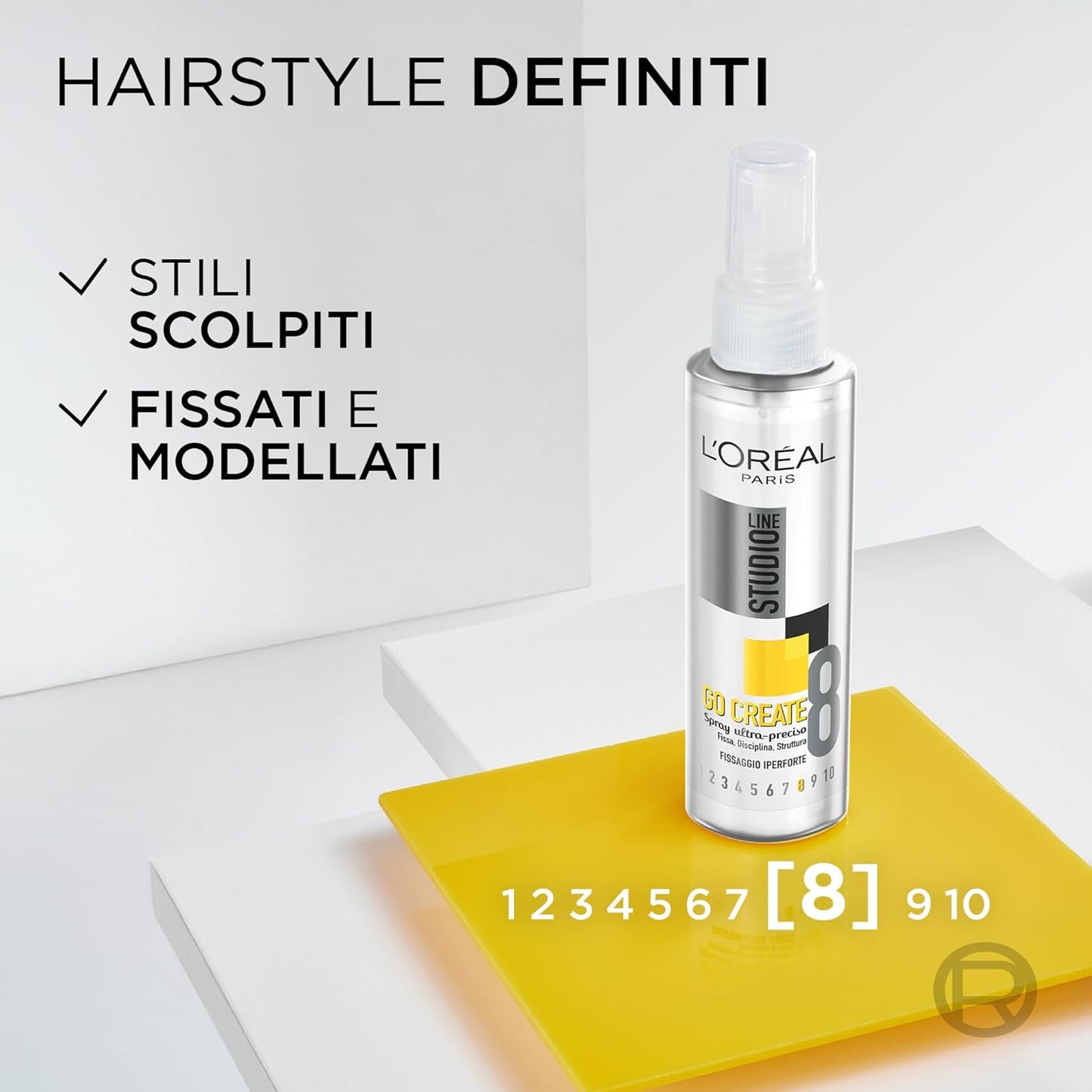 L'Oréal Paris Studio Line Go Create 8 Spray Ultra-Preciso 150 ml | Fissaggio Iperforte 8/10 – Styling Duraturo