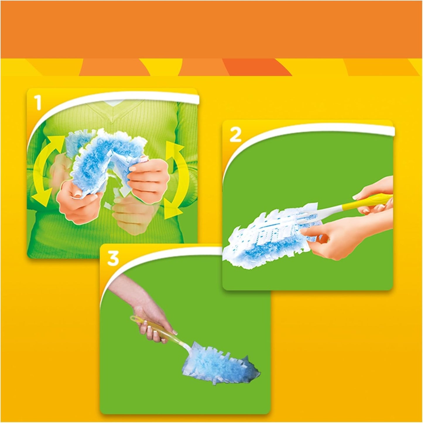 SWIFFER Kit Piumini Catturapolvere 1 Manico + 3 Ricambi Microfibra – Soluzione Magnetica Intrappola Allergeni Antistatica