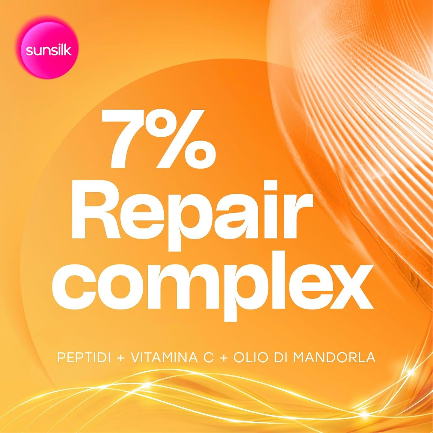 Sunsilk Riparazione Istantanea Balsamo 200ml – 7% Repair Complex con Peptidi, Vitamina C e Olio di Mandorla per Capelli Danneggiati