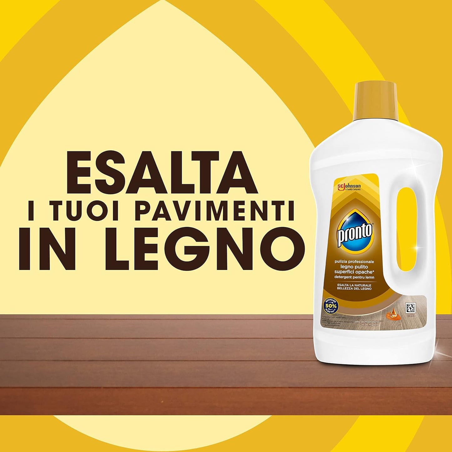 Pronto Legno Pulito – 750ml – Detergente per Superfici Opache e Pregiate – Formula Nutriente con Olio di Mandorle – Pulizia Senza Risciacquo