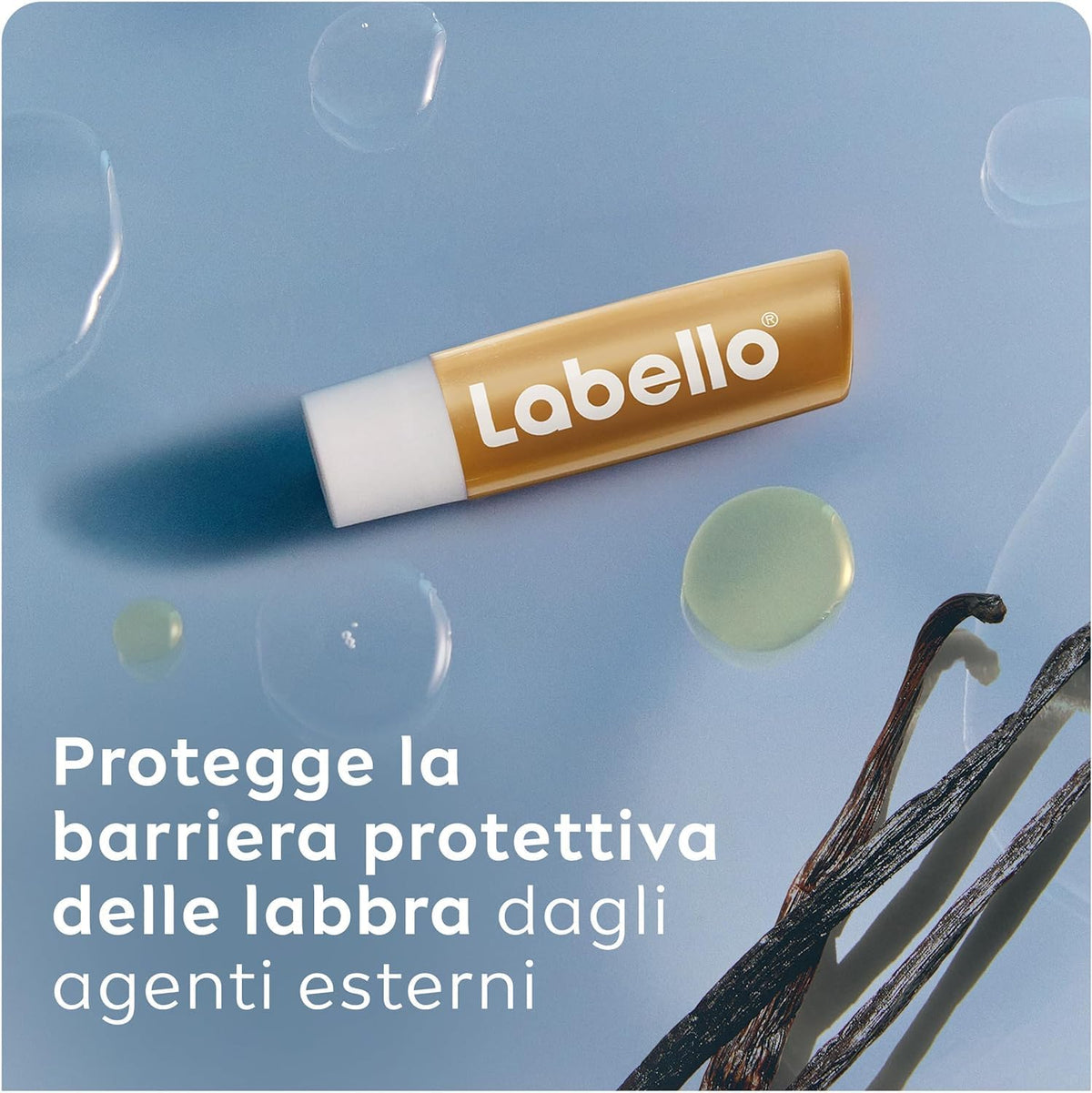 Labello Vanilla Buttercream Balsamo Labbra Burro di Karité – Burrocacao Idratante 24h 99% Ingredienti Naturali e Aroma Vaniglia