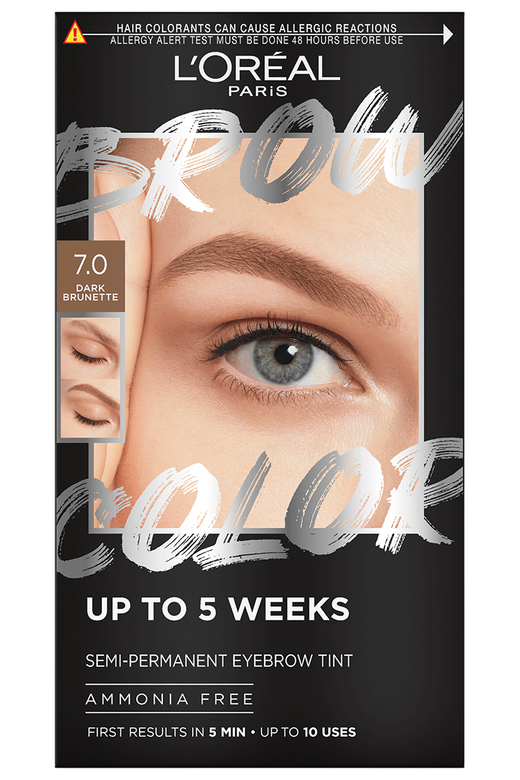 L'Oréal Paris Brow Color Tinta Semipermanente per Sopracciglia Senza Ammoniaca – Risultato Naturale, Copertura Sopracciglia Bianche e Durata Fino a 5 Settimane