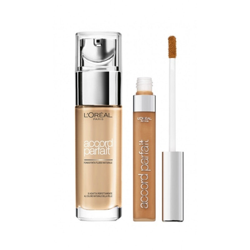 L'ORÉAL PARIS Accord Parfait Fondotinta Fluido Idratante – Formula Arricchita con Acido Ialuronico e Pigmenti Minerali – Effetto Seconda Pelle, Sfumabilità Ultra-Leggera e Idratazione 24H, Varie Nuance