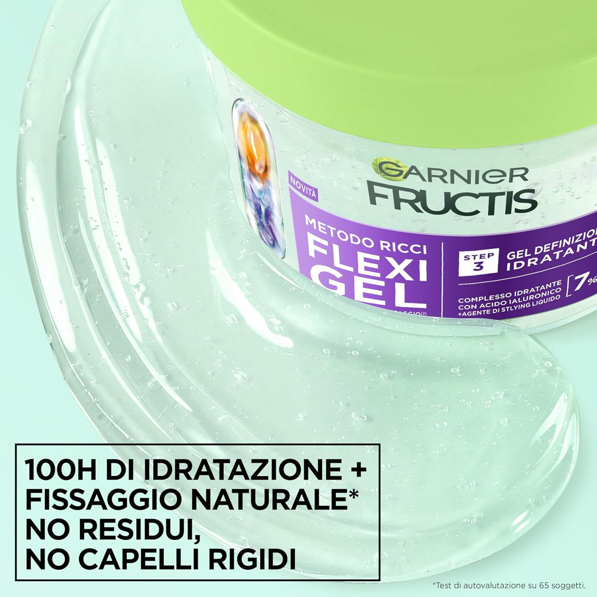 Garnier Fructis Metodo Ricci Flexi Gel 370ml – Step 3 Definizione e Idratazione 100h – Con Acido Ialuronico – Fissaggio Naturale