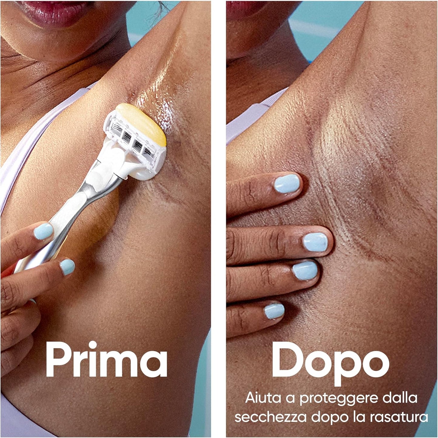 Gillette Venus Pro ComfortGlide Coconut – Rasoio Donna con Manico in Metallo, 2 Ricariche e Gancio Doccia – Per Pelle Secca