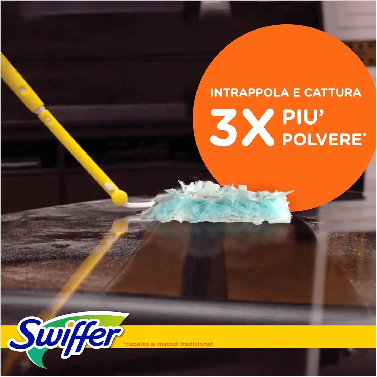 SWIFFER Duster XXL Kit Manico Estensibile 90 cm + 2 Piumini – Sistema Catturapolvere Telescopico Snodabile