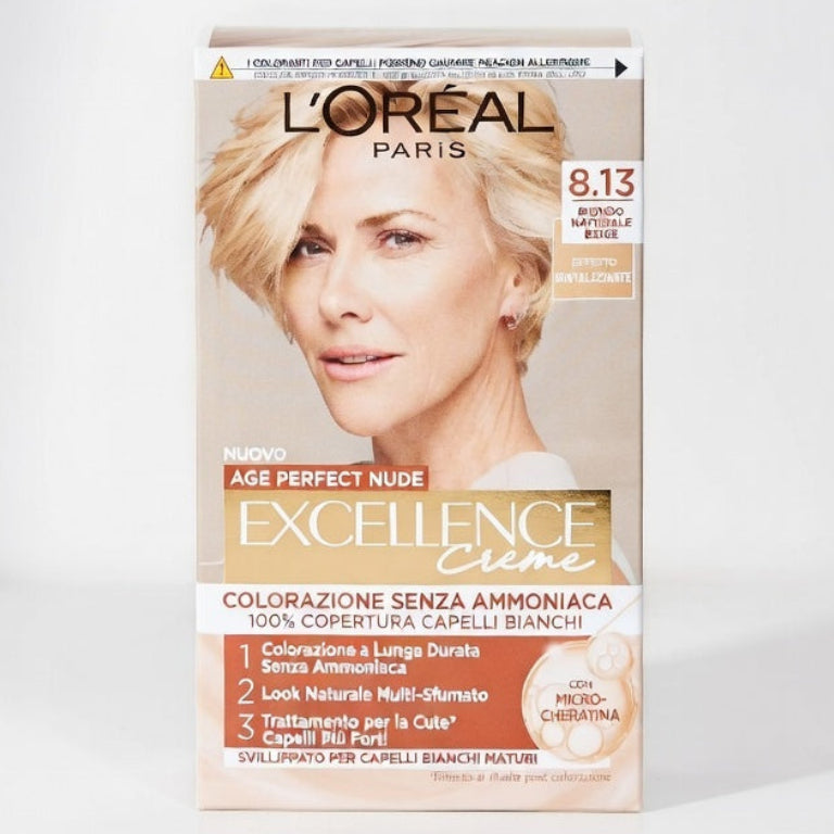 L'Oréal Paris Excellence Age Perfect Nude – Colorazione Anti-Età Senza Ammoniaca – 100% Copertura Capelli Bianchi – Con Micro-Cheratina e Pro-Collagene