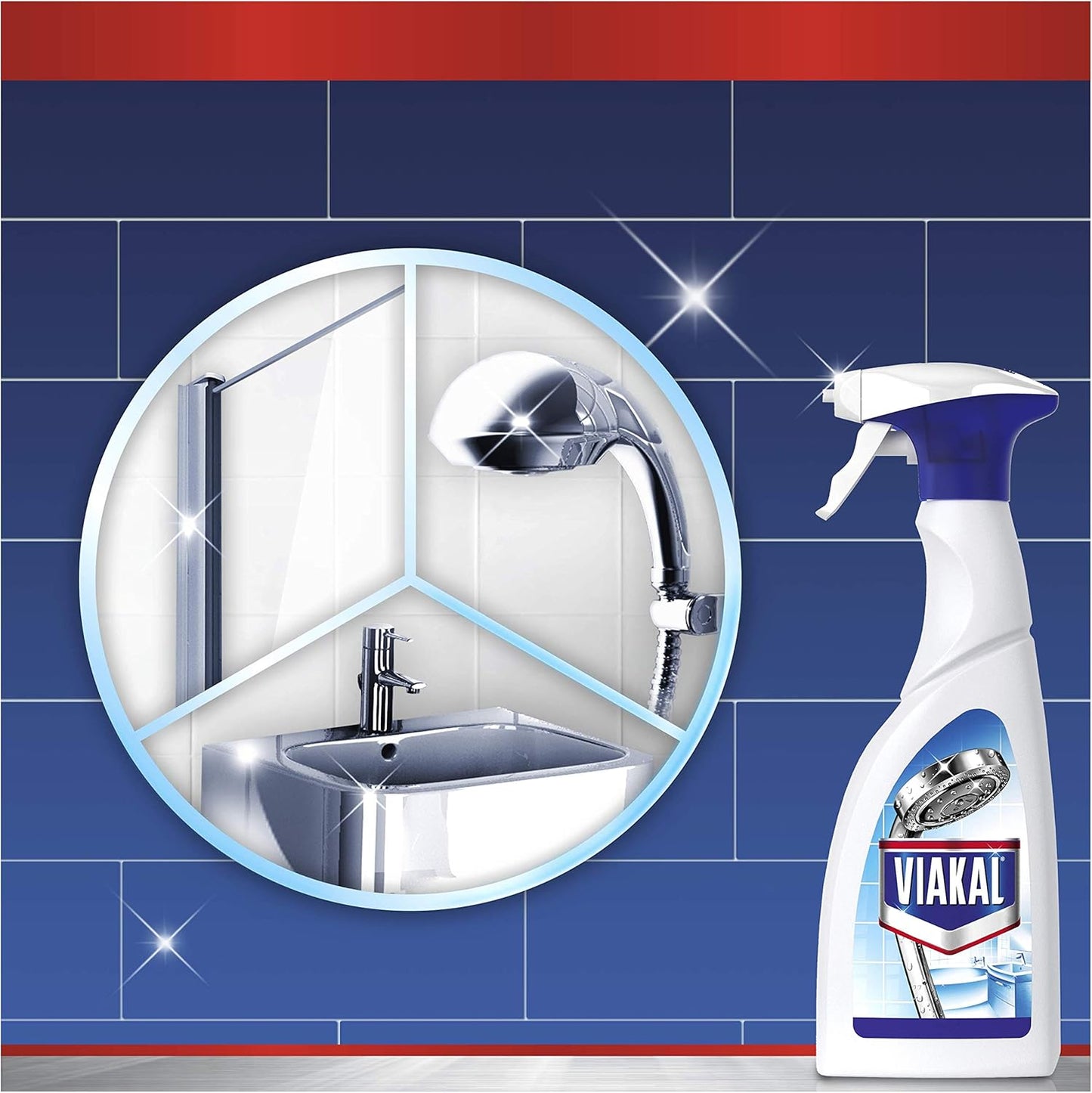 Viakal Anticalcare Spray Classico 700ml Maxi Formato | Elimina fino al 100% del Calcare | Tecnologia Idro-Repellente Anti-Goccia | Brillantezza Specchio per Bagno e Cucina
