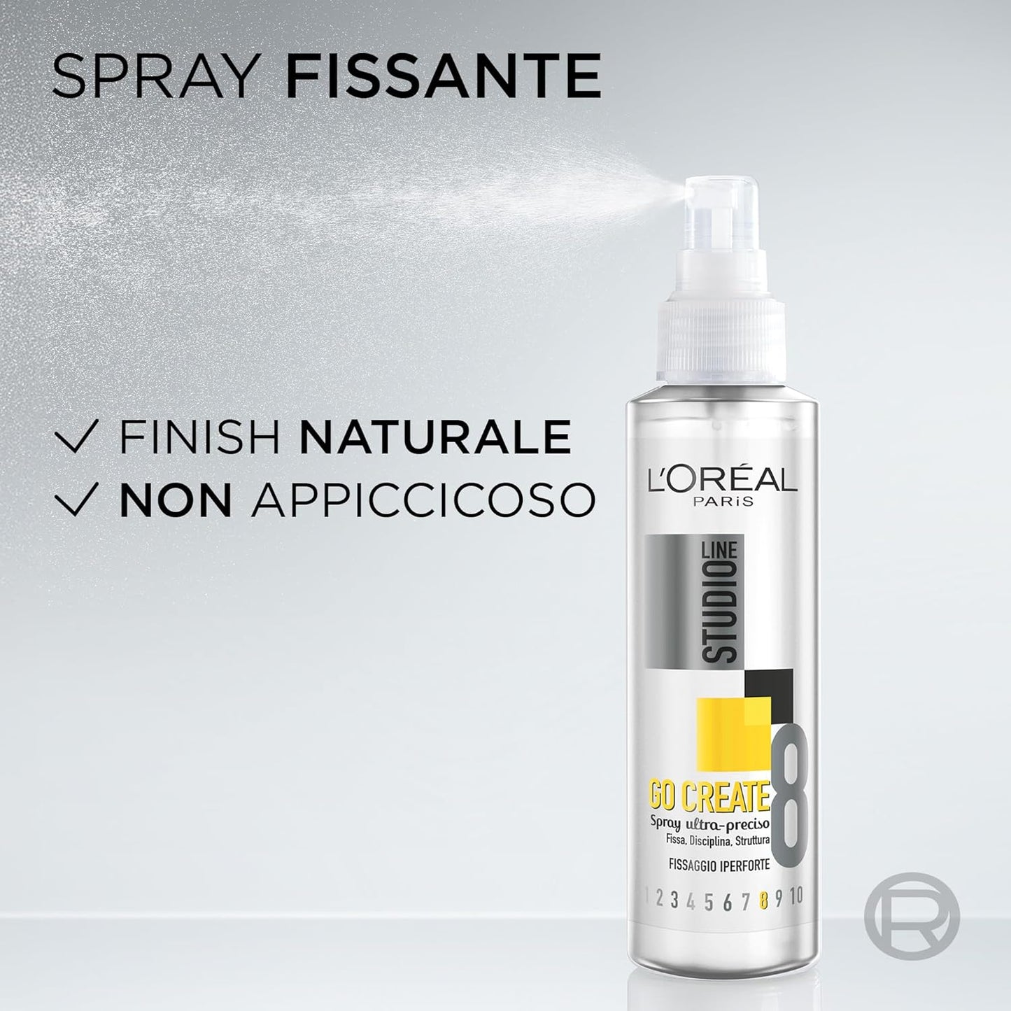 L'Oréal Paris Studio Line Go Create 8 Spray Ultra-Preciso 150 ml | Fissaggio Iperforte 8/10 – Styling Duraturo