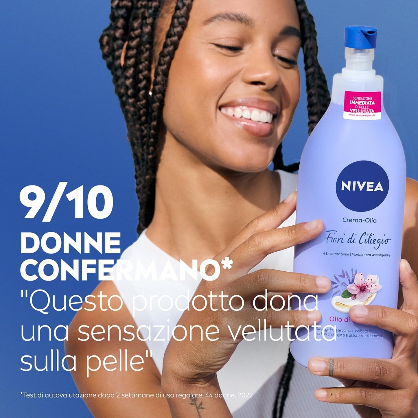 NIVEA Crema-Olio Fiori di Ciliegio & Olio di Jojoba 400ml – Trattamento Corpo Idratante 48h Profondo ad Assorbimento Rapido per Pelle Secca e Luminosa