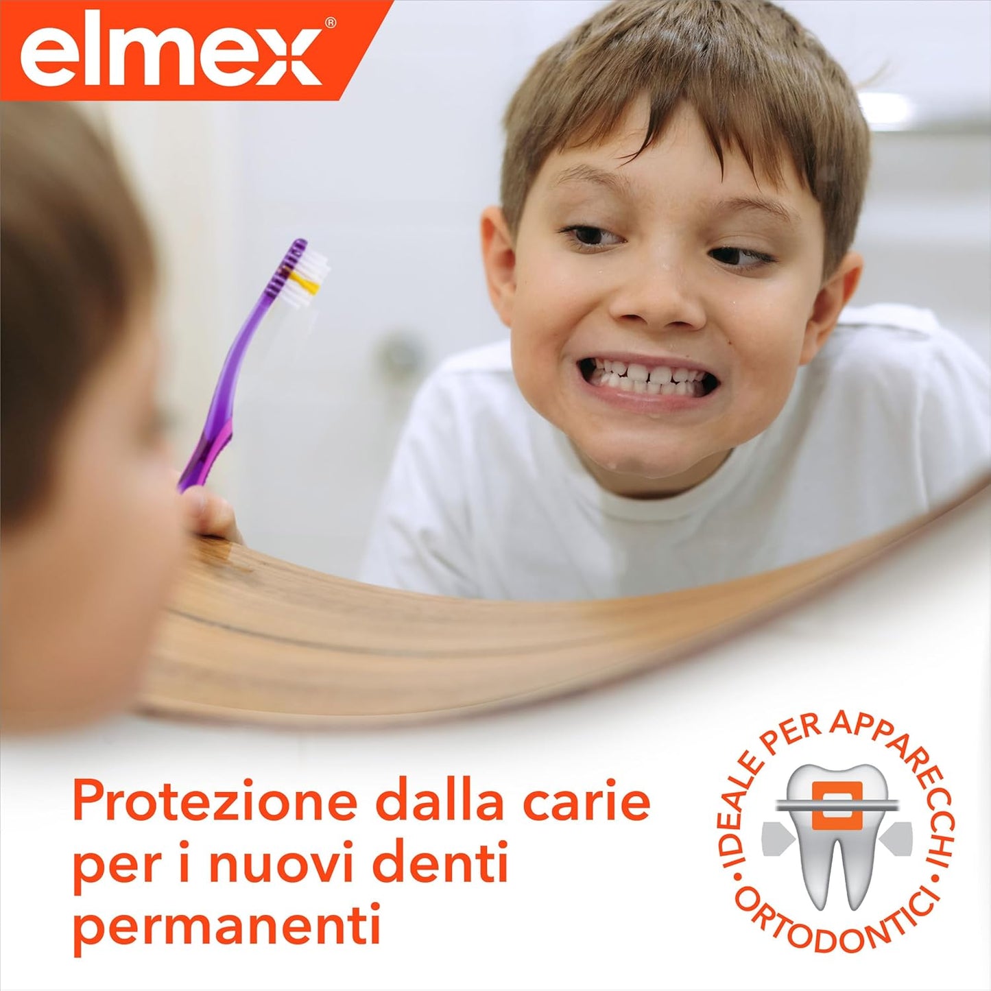 ELMEX Junior Dentifricio 6-12 Anni 75ml – Protezione Carie e Rinforzo dello Smalto per Denti Permanenti con Tecnologia Neo-Aminex e Fluoro 1450 ppm