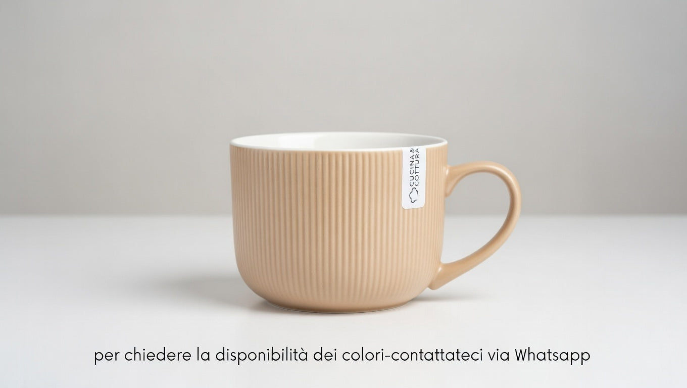 STAR Tazza Jumbo 700 ml in Porcellana New Bone – 12,5x8,5 cm – Mug Gigante per Colazione, Tisane e Zuppe