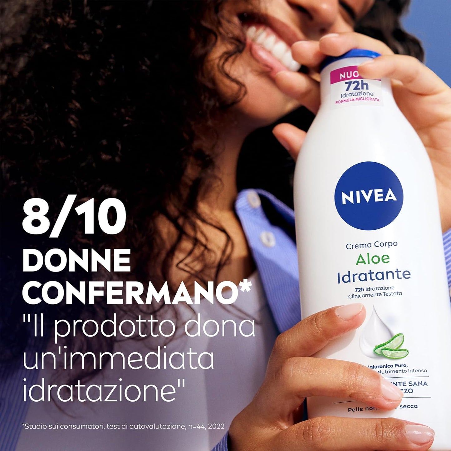 NIVEA Crema Corpo Aloe Idratante 500ml con Acido Ialuronico Puro e Aloe Vera Naturale – 72h Idratazione Profonda Antisecchezza con Assorbimento Rapido