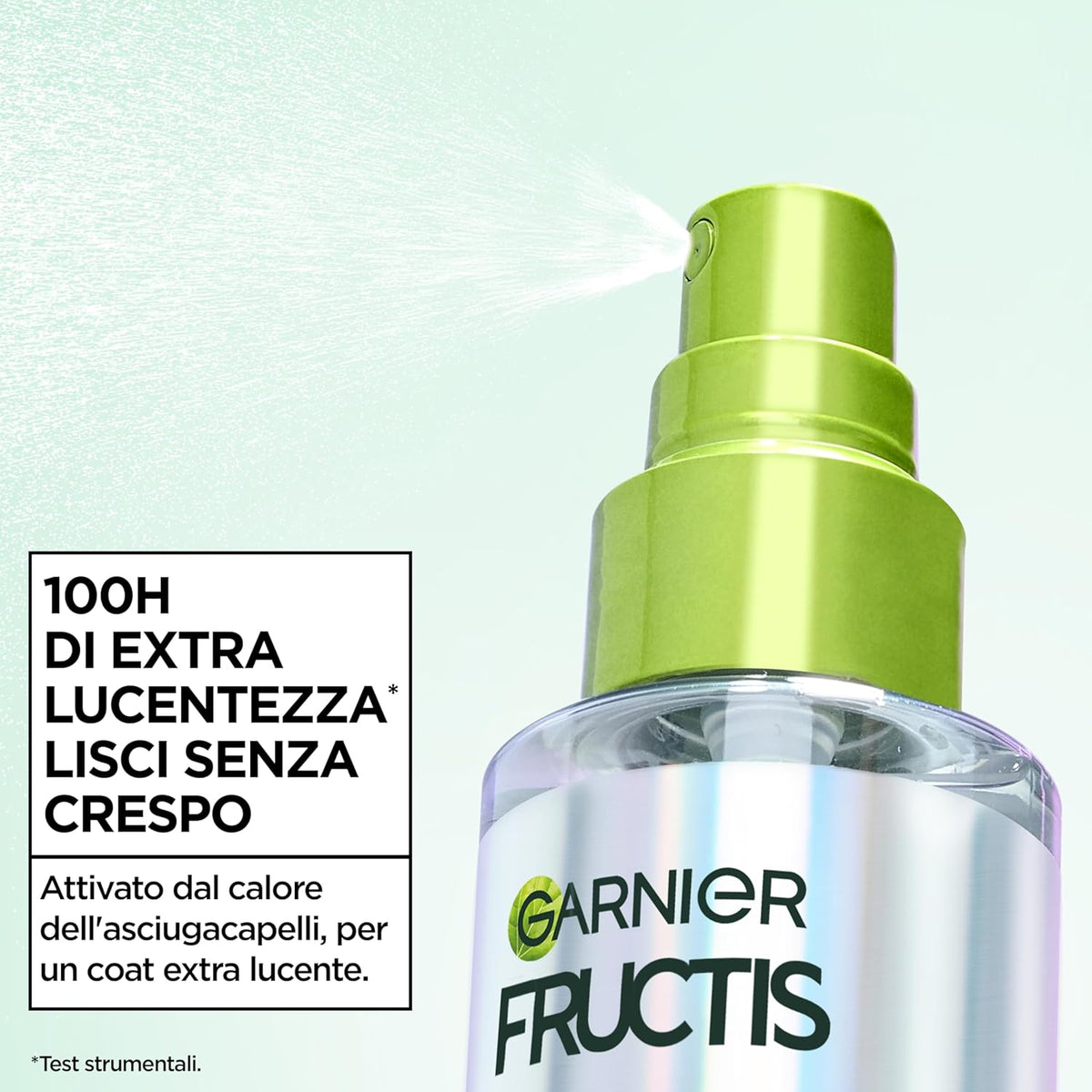 Garnier Fructis Lisci Cheratina Spray Lisci Diamante (150ml) – Termoprotettore 230°C con Cheratina Vegetale e Olio d'Argan – 100H Extra Lucentezza