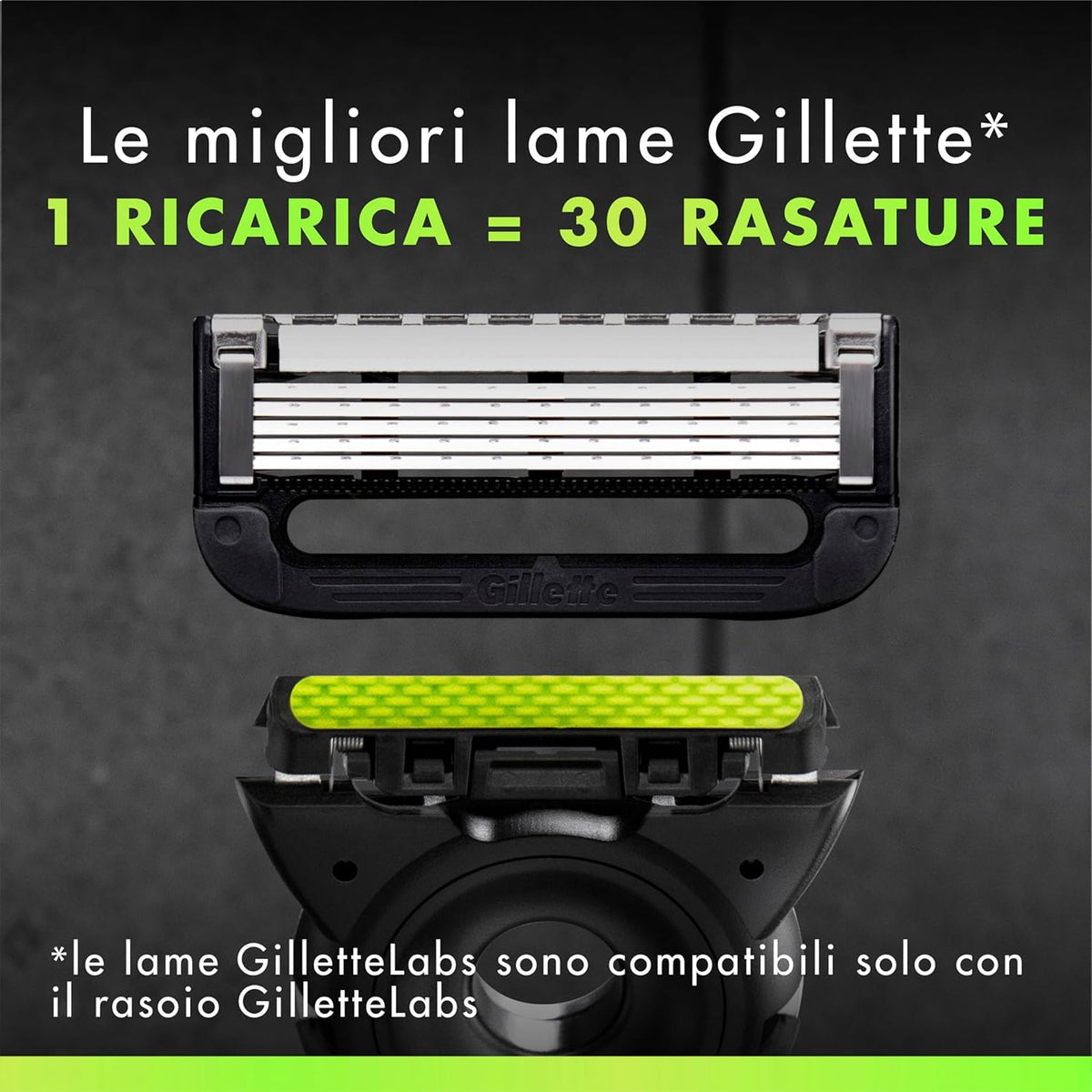 Gillette Labs Face Lamette di Ricambio Rasoio Uomo Pacco Risparmio 7 Testine – 5 Lame d'Eccellenza e Lubrastrip Everglide™