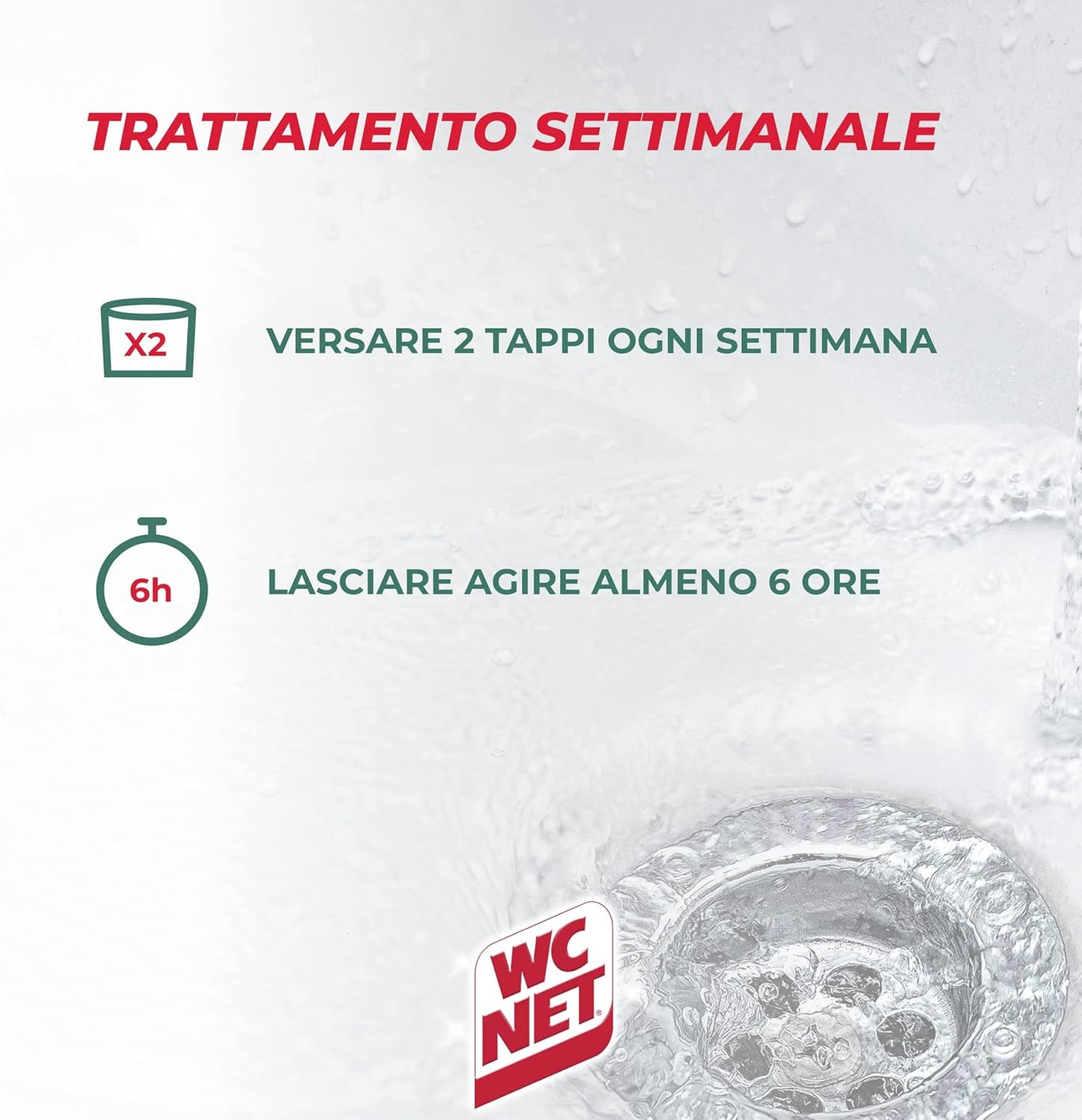 WC Net Scarichi Domestici 1L | Trattamento Biologico Professionale | Anti-Odore Istantaneo e Prevenzione Ingorghi | Fragranza Pino | Sicuro su Tutti i Tubi