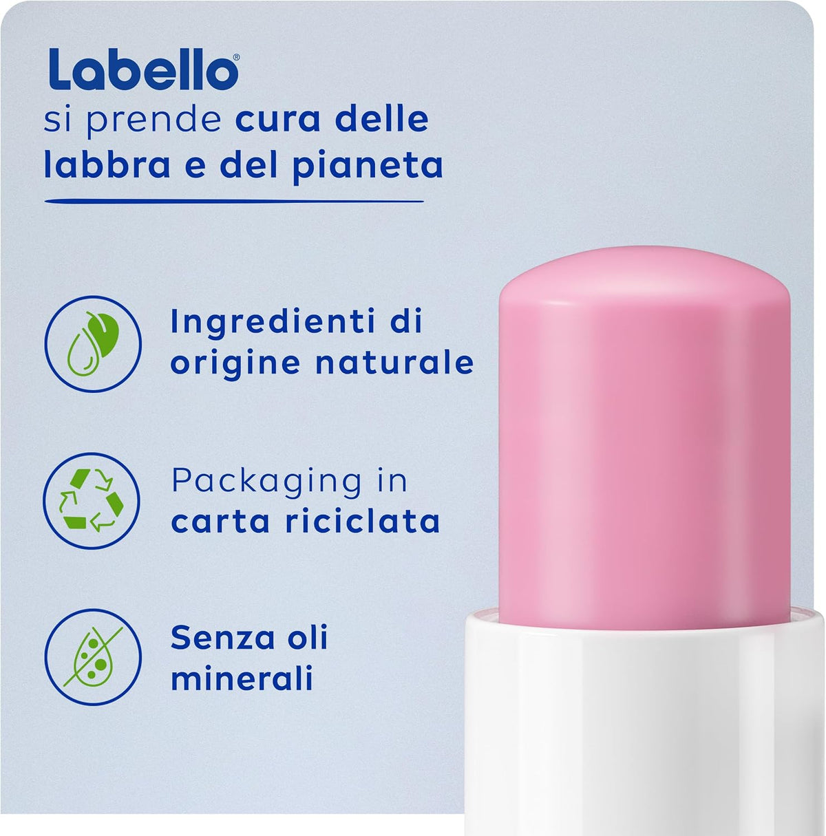 Labello Soft Rosé – Balsamo Labbra Idratante 24h con Burro di Karité e Oli Naturali – Tocco Rosa Delicato