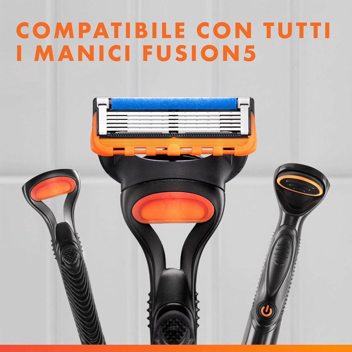 Gillette Fusion5 Lamette di Ricambio Rasoio Uomo Pacco Risparmio 9 Testine – 5 Lame Anti-Attrito e Rifinitore di Precisione