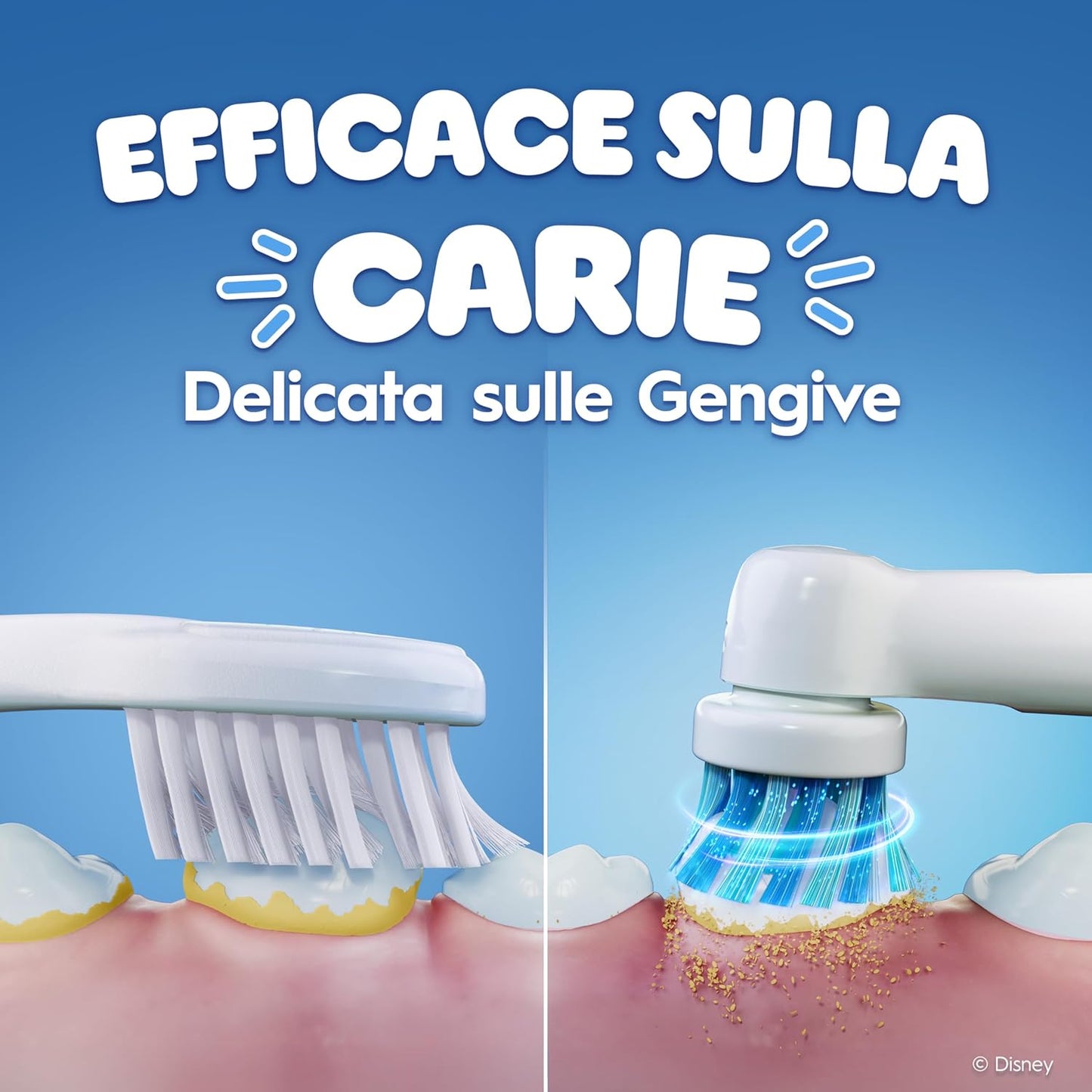 Oral-B Kids 3+ Testine di Ricambio per Spazzolino Elettrico Disney Frozen (Pack x4) – Setole Extra Morbide per Bambini
