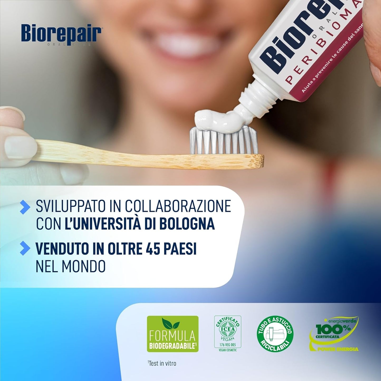Biorepair Peribioma Pro Gengive+ 75ml – Dentifricio Urto con microRepair®BIOMA e Probiotici – Anti-Sanguinamento e Alitosi