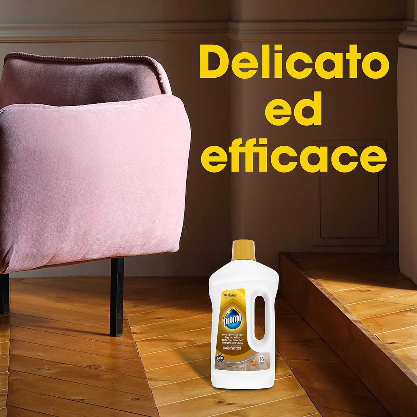 Pronto Legno Pulito – 750ml – Detergente per Superfici Opache e Pregiate – Formula Nutriente con Olio di Mandorle – Pulizia Senza Risciacquo