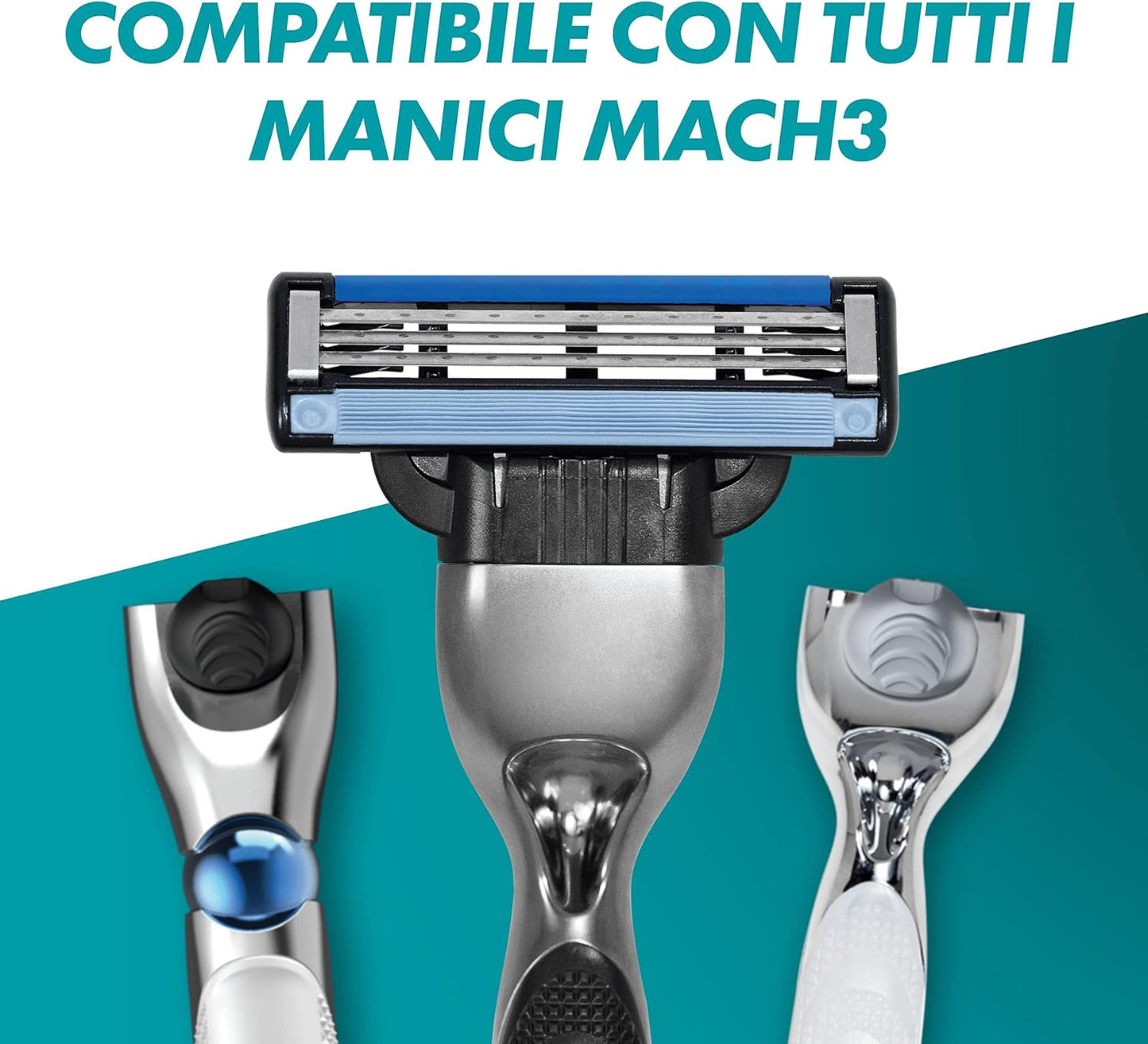 Ricariche Gillette Mach3 (5 Testine) | 3 Lame più resistenti dell'Acciaio | Comfort fino a 15 Usi e Striscia Lubrificante