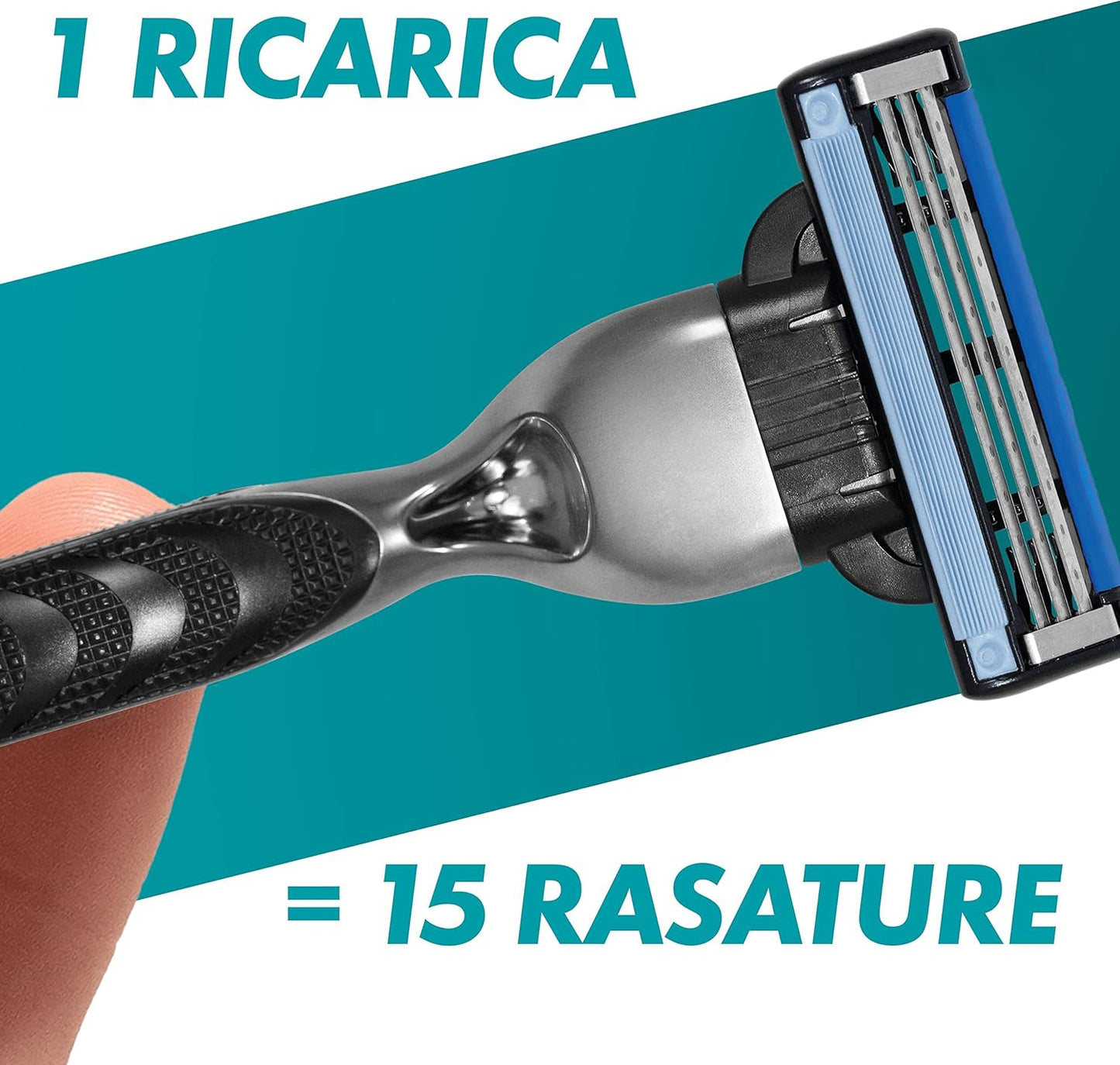 Ricariche Gillette Mach3 (5 Testine) | 3 Lame più resistenti dell'Acciaio | Comfort fino a 15 Usi e Striscia Lubrificante