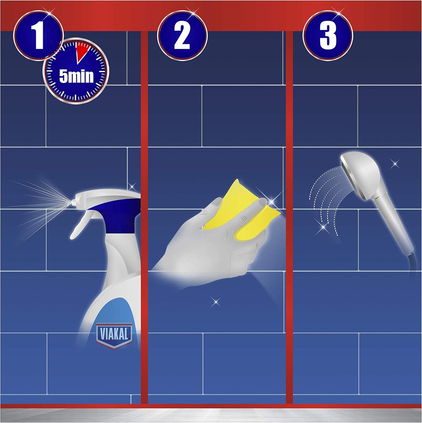 Viakal Anticalcare Spray Classico 700ml Maxi Formato | Elimina fino al 100% del Calcare | Tecnologia Idro-Repellente Anti-Goccia | Brillantezza Specchio per Bagno e Cucina