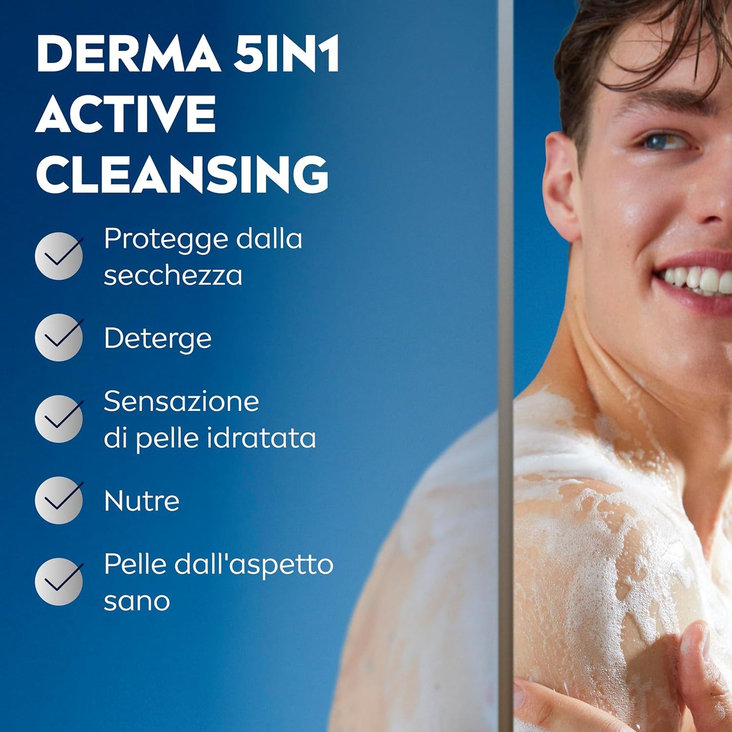 NIVEA MEN Doccia Shampoo Fresh Kick 250 ml – Docciaschiuma Uomo 3 in 1 per Viso, Corpo e Capelli – Con Mentolo Puro e Profumo di Menta Glaciale