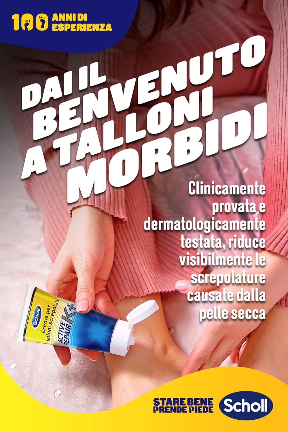 Scholl Active Repair K+ Crema Talloni Screpolati Idratante 60ml Urea e Bisabololo – Soluzione Podologica per Riparazione Cutanea Rapida in 3 Giorni