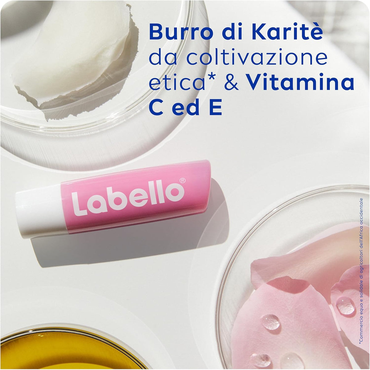 Labello Soft Rosé – Balsamo Labbra Idratante 24h con Burro di Karité e Oli Naturali – Tocco Rosa Delicato
