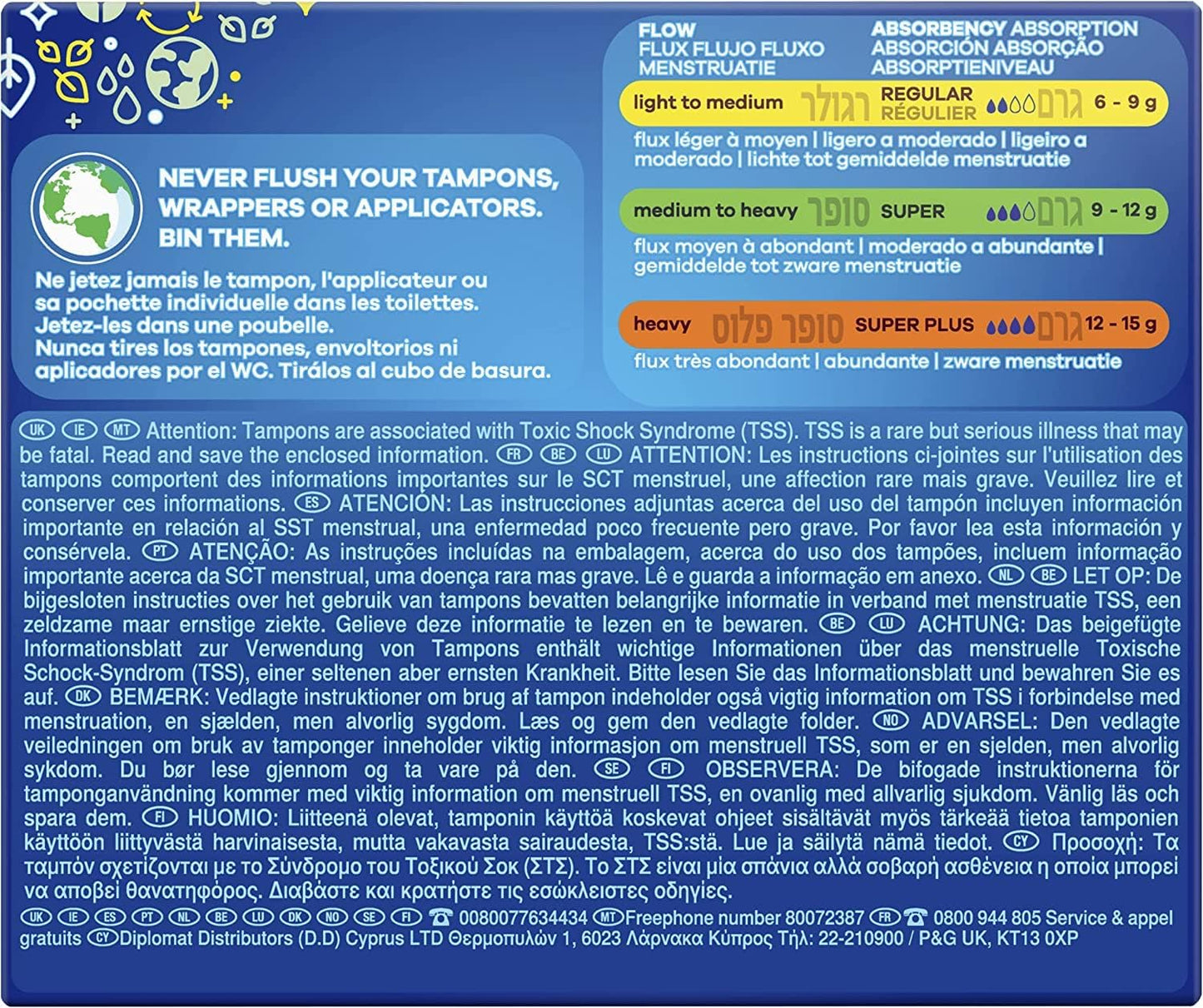 Tampax Non Plastic Super 20 Pezzi | Assorbenti Interni con Applicatore in Cartone – Flusso Medio-Abbondante