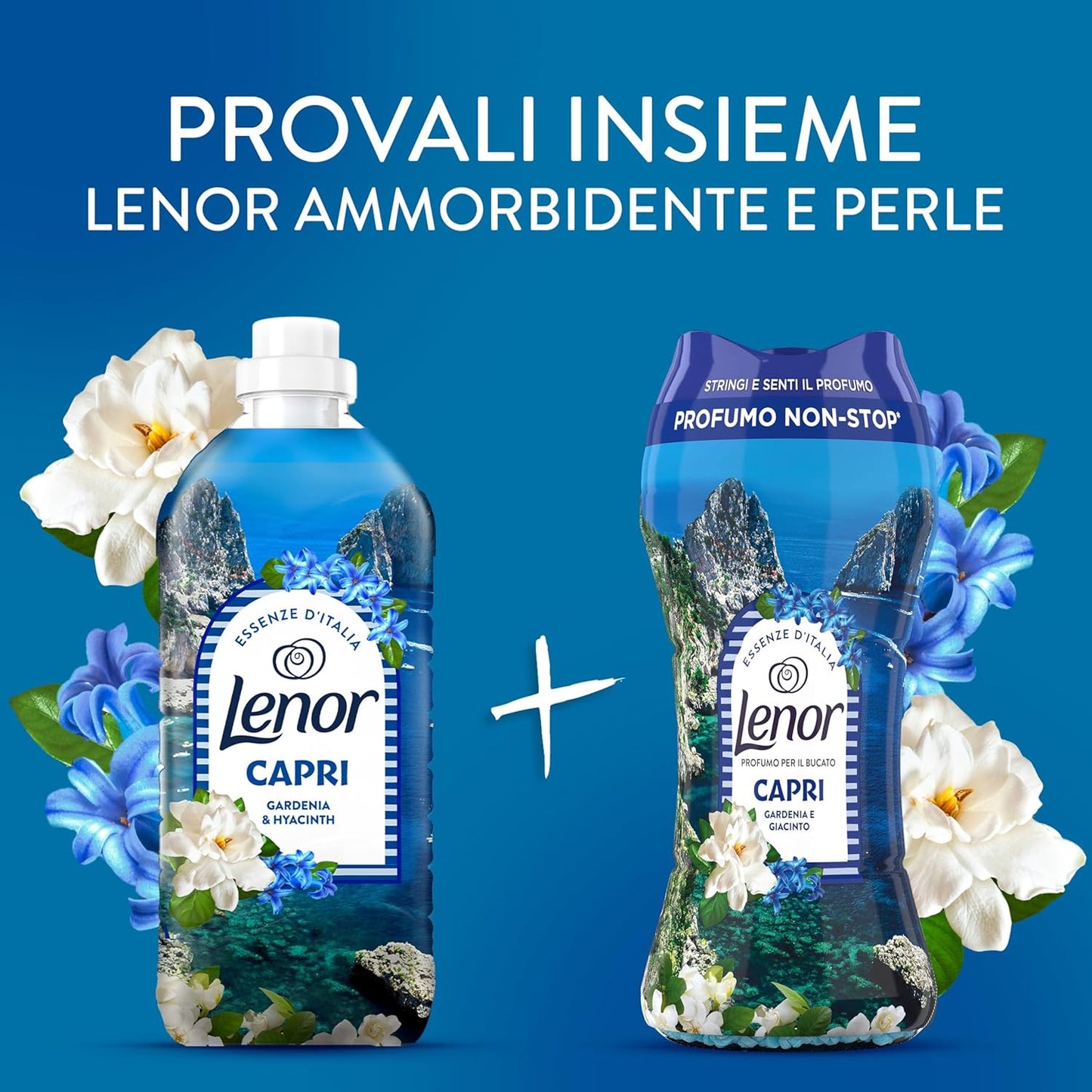 Lenor Capri Profumatore Bucato in Perle Maxi Formato 195g – Intensificatore di Profumo Non-Stop