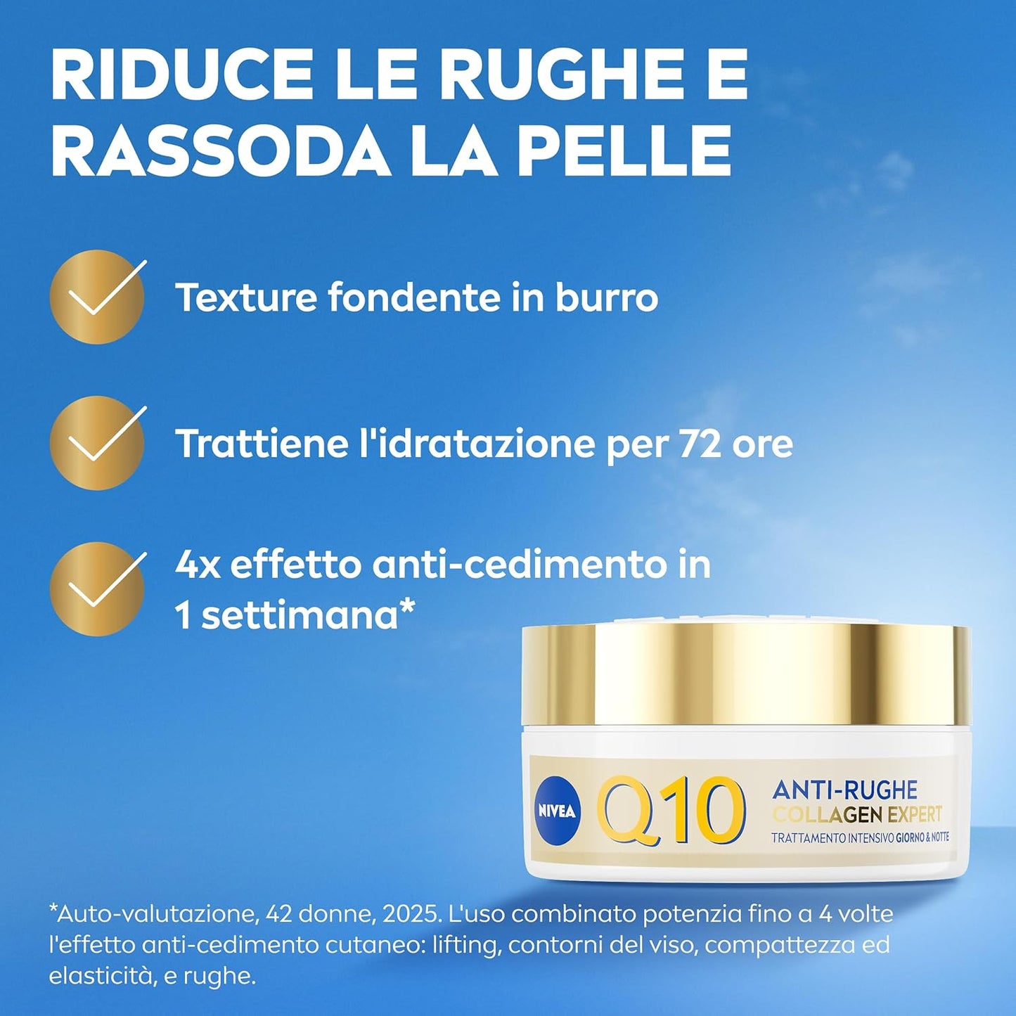 Nivea Q10 Anti-Rughe Collagen Expert – Crema Viso Giorno & Notte (50 ml) | Trattamento Intensivo per Pelle Molto Secca con Coenzima Q10