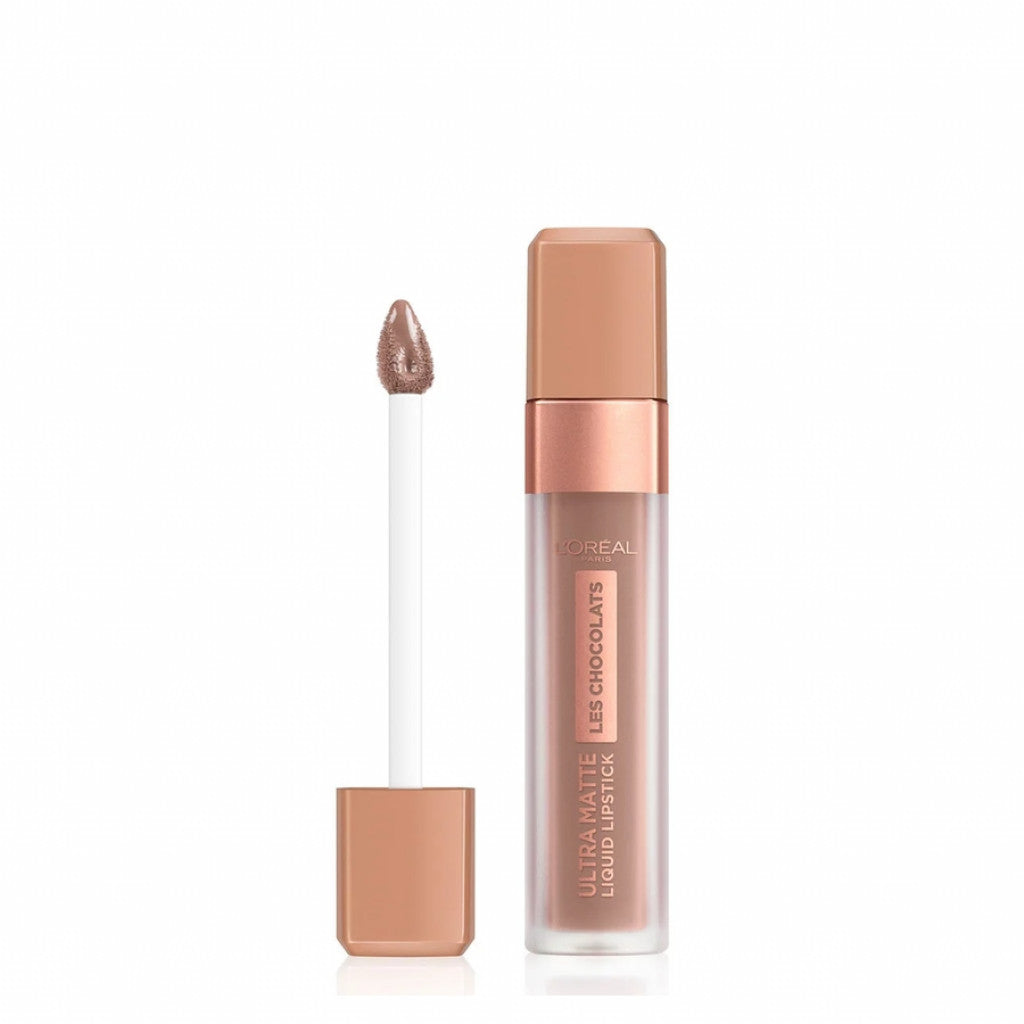 L'Oréal Paris Infaillible Les Chocolats Tinta Labbra Ultra Opaca Lunga Tenuta – Rossetto Liquido Matte Anti-Sbavatura Profumato al Cioccolato con Applicatore di Precisione a Goccia