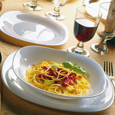 Bormioli Rocco Parma Set 6 Piatti Fondi in Vetro Opale Temperato – Design Moderno Square – Soluzione Antirottura