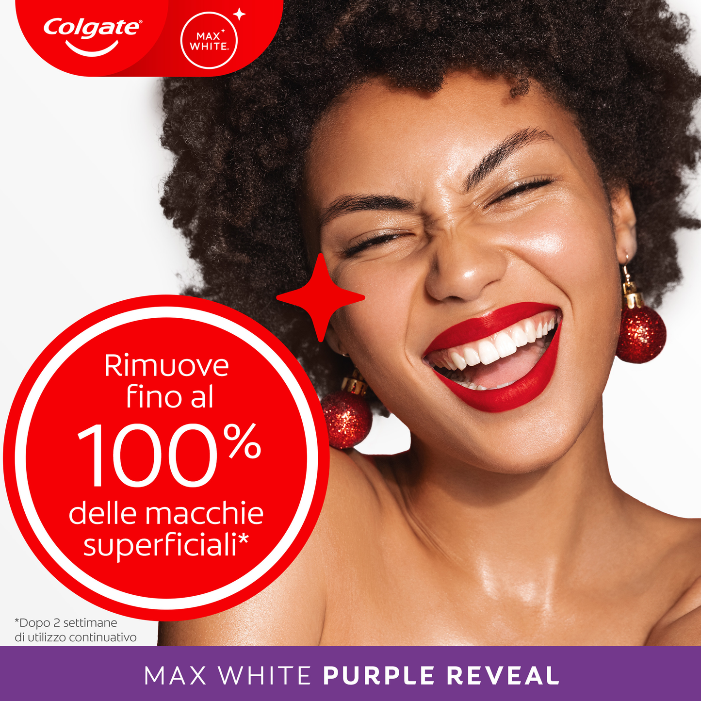 Colgate Max White Purple Reveal Dentifricio Sbiancante Istantaneo 75 ml – Tecnologia Ottica di Correzione del Colore e Protezione Avanzata dello Smalto