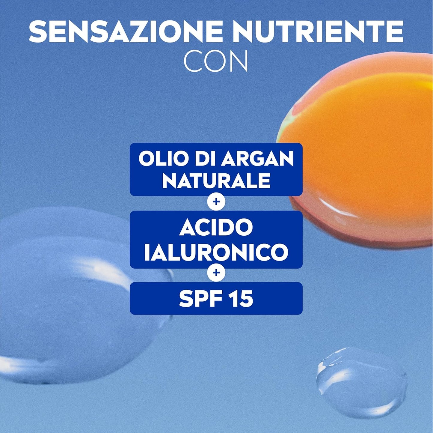 Nivea Crema Viso Giorno Nutriente SPF 15 50 ml – Per Pelle Secca con Olio di Argan e Acido Ialuronico