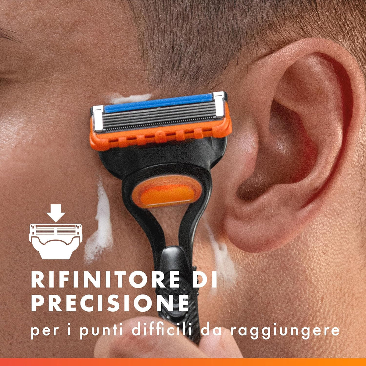 Gillette Fusion5 Lamette di Ricambio Rasoio Uomo Pacco Risparmio 9 Testine – 5 Lame Anti-Attrito e Rifinitore di Precisione