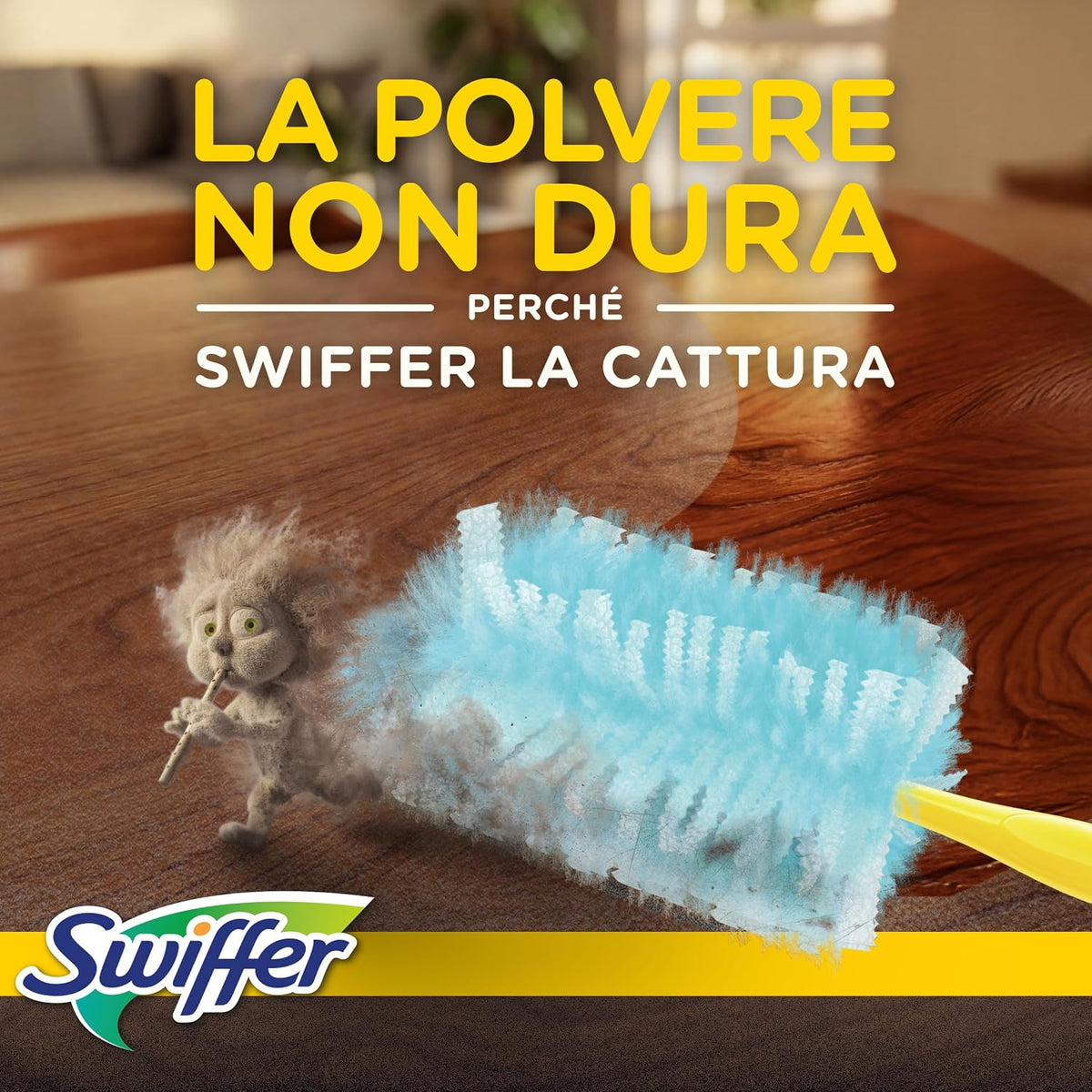 Swiffer Duster Kit Catturapolvere 1 Manico + 3 Piumini Ricarica Fibre Elettrostatiche – Soluzione Anti-Allergeni Casa e Auto