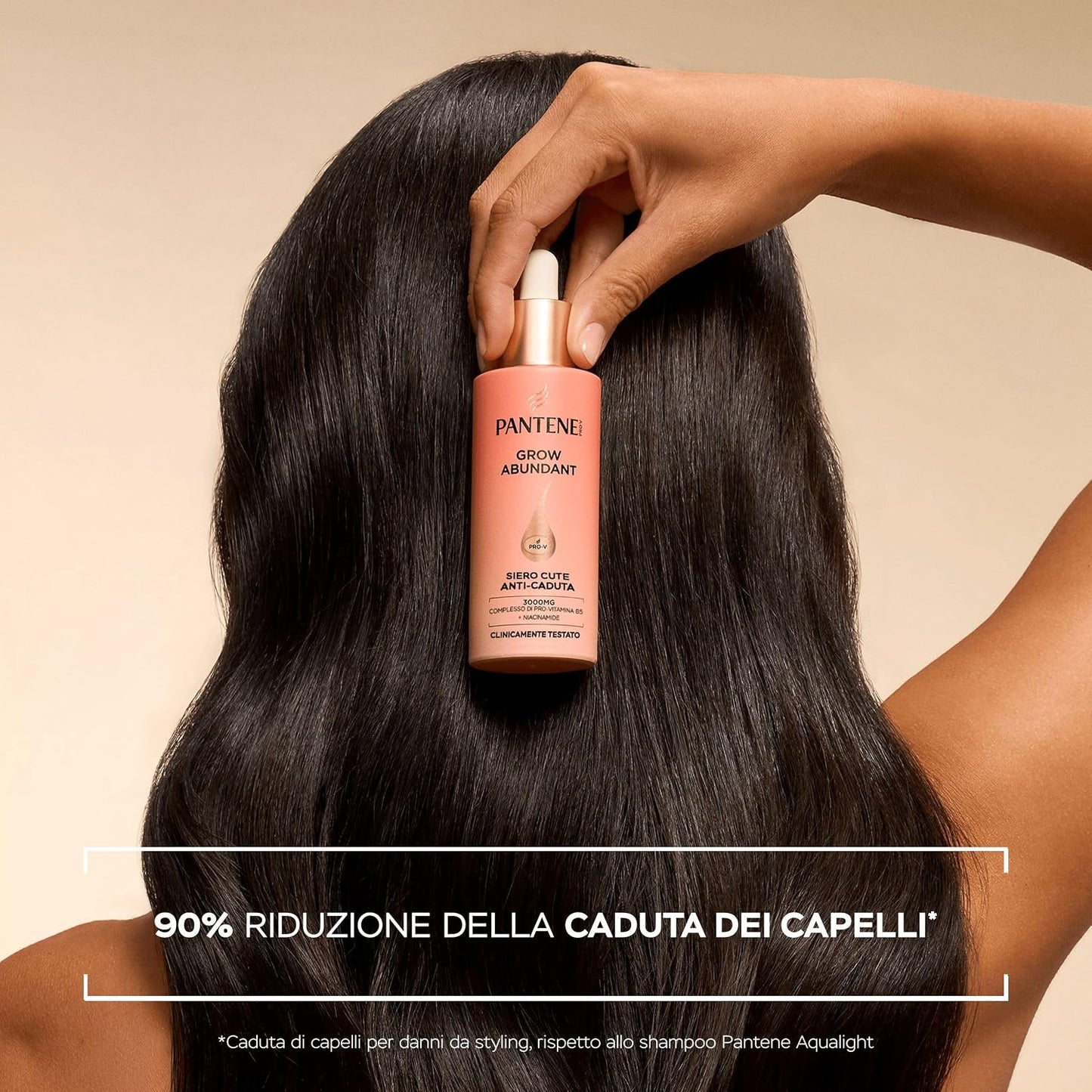 Pantene Pro-V Grow Abundant Siero Cute Anti-Caduta 60ml 3000mg Pro-V B5 e Niacinamide – Ancoraggio alla Radice e Capelli Più Folti in 8 Settimane