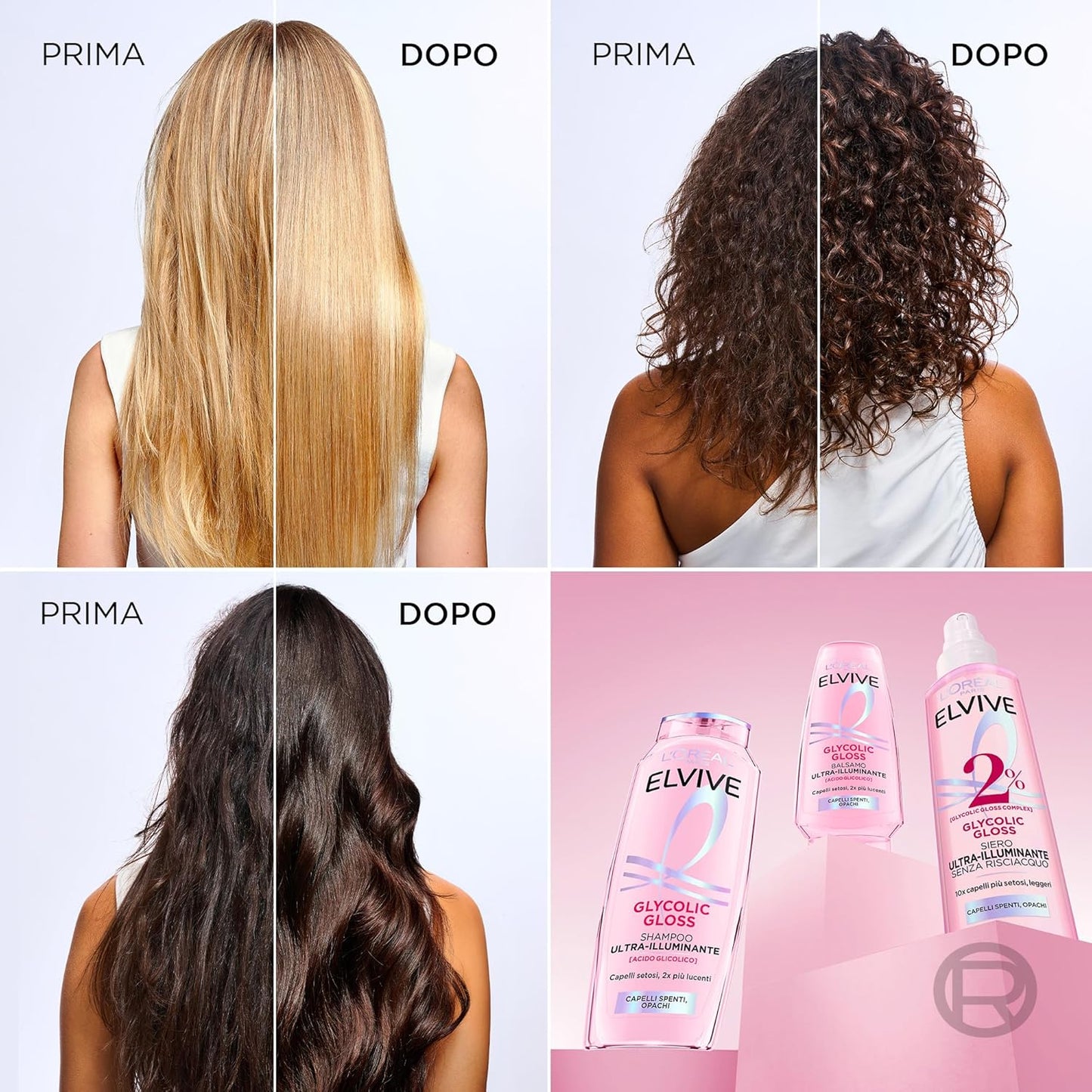 L'Oréal Paris Elvive Glycolic Gloss Shampoo 300ml | Capelli Lucenti Effetto Specchio | Con Acido Glicolico | Idratazione 48H