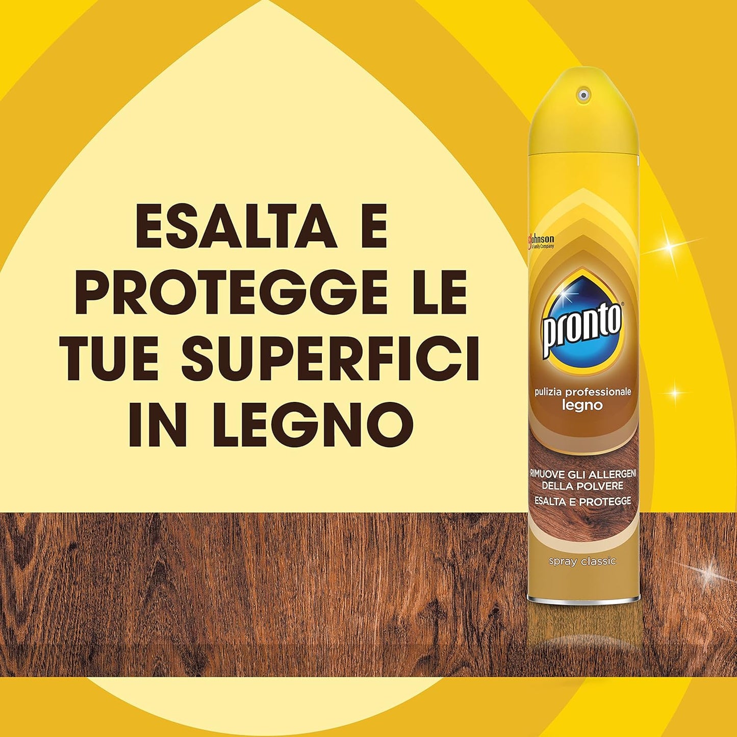 Pronto Spray Legno Classic – 300ml – Lucida, Protegge e Rimuove Polvere e Allergeni – Per Legno Sigillato e Mobili