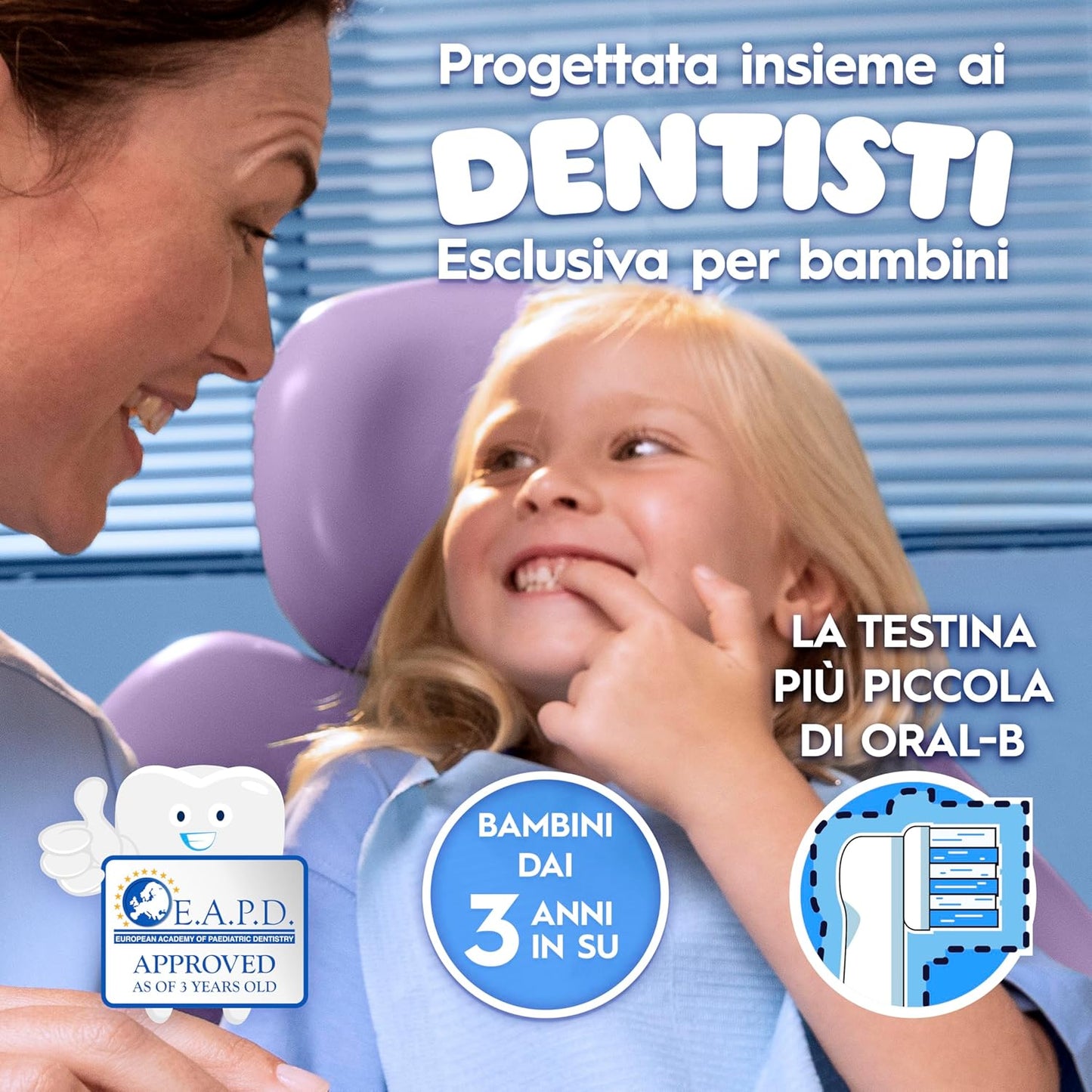 Oral-B Kids 3+ Testine di Ricambio per Spazzolino Elettrico Disney Frozen (Pack x4) – Setole Extra Morbide per Bambini