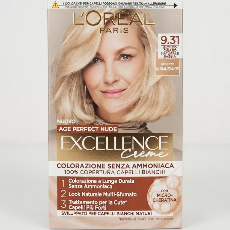L'Oréal Paris Excellence Age Perfect Nude – Colorazione Anti-Età Senza Ammoniaca – 100% Copertura Capelli Bianchi – Con Micro-Cheratina e Pro-Collagene