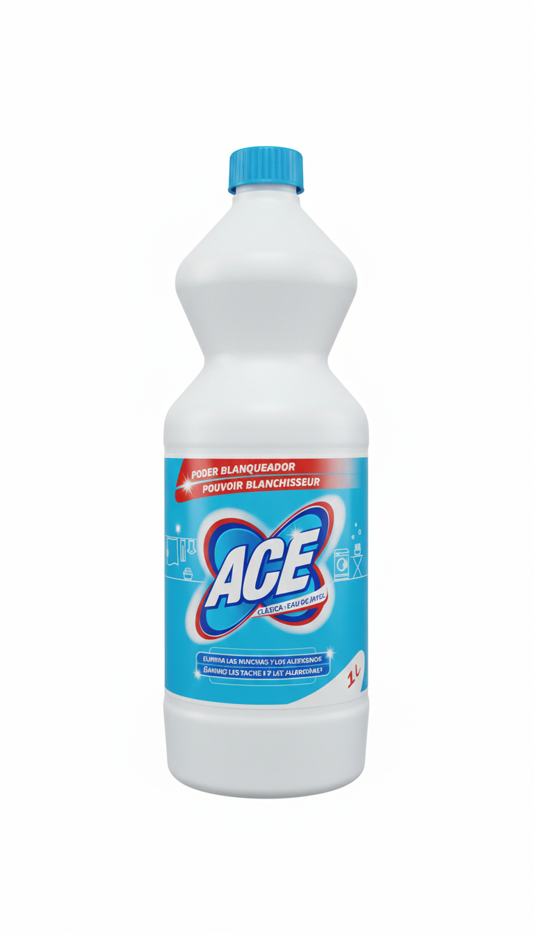 ACE Candeggina Classica 1 Litro | Igienizzante Profondo per Casa e Bucato | Tecnologia Proteggi-Fibre | Rimuove Oltre il 90% degli Allergeni | Pulito Sicuro