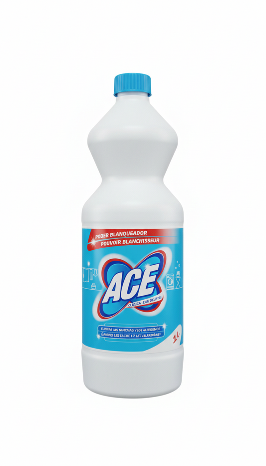 ACE Candeggina Classica 1 Litro | Igienizzante Profondo per Casa e Bucato | Tecnologia Proteggi-Fibre | Rimuove Oltre il 90% degli Allergeni | Pulito Sicuro