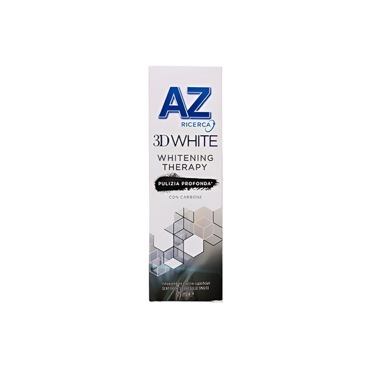 AZ 3D White Whitening Therapy Carbone Dentifricio Sbiancante 3-in-1 75ml – Rinforza lo Smalto e Rimuove le Macchie con Active Mineral Complex
