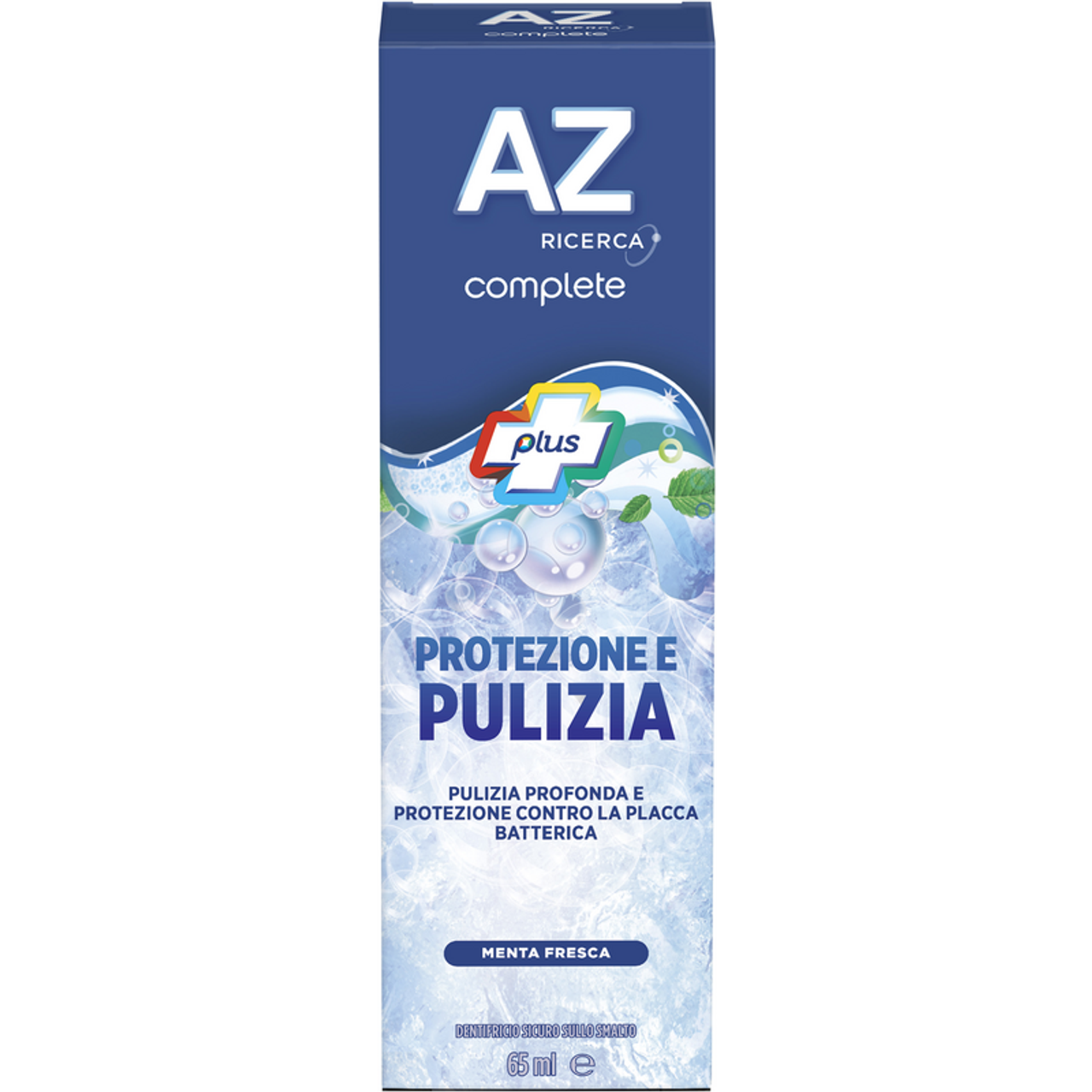AZ Complete Protezione & Pulizia Dentifricio Azione Collutorio Menta Fresca 65ml – Rimuove la Placca e Sbianca con Doppie Particelle Minerali